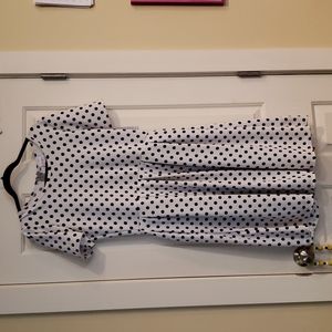 NWT LulaRoe Amelia black and white polka dot dress